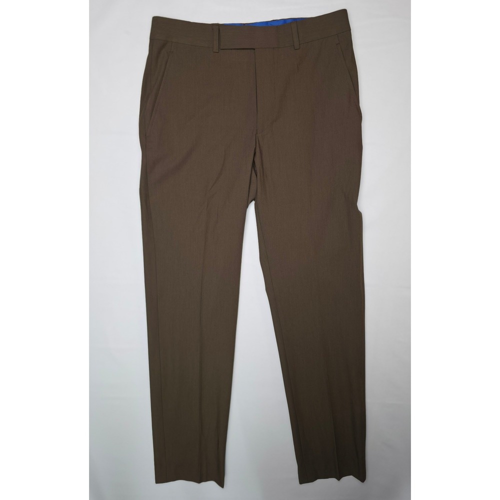 Kenneth Cole Reaction Dress Pants Mens‎ 36x29 Caramel Straight Leg Trouser NWT